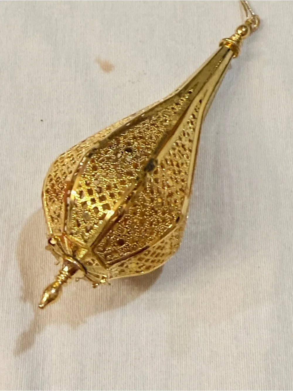 BALDWIN 24kt GOLD FINISH BRASS DROPLET CHRISTMAS ORNAMENT 77020.010 Lot of 2 VTG